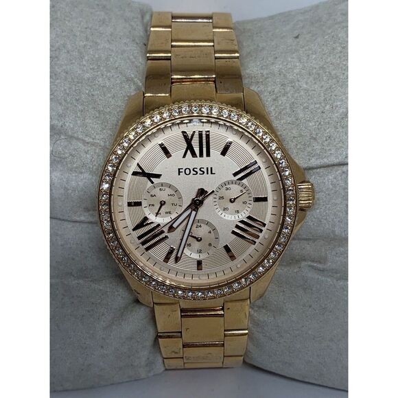 Fossil AM4483 Women's Stainless Steel Analog Rose Gold Dial Quartz Watch AA452 - Picture 2 of 11